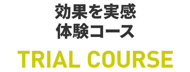 効果を実感体験コースTRIAL COURSE