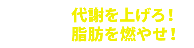 代謝を上げろ!脂肪を燃やせ!